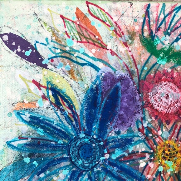 Original Mixed media floral art - Picture 2 of 6